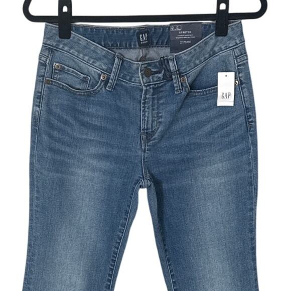 NWT GAP 1969 Mid Rise Long and Lean Jeans Medium Indigo Size 26 Short - Picture 12 of 14